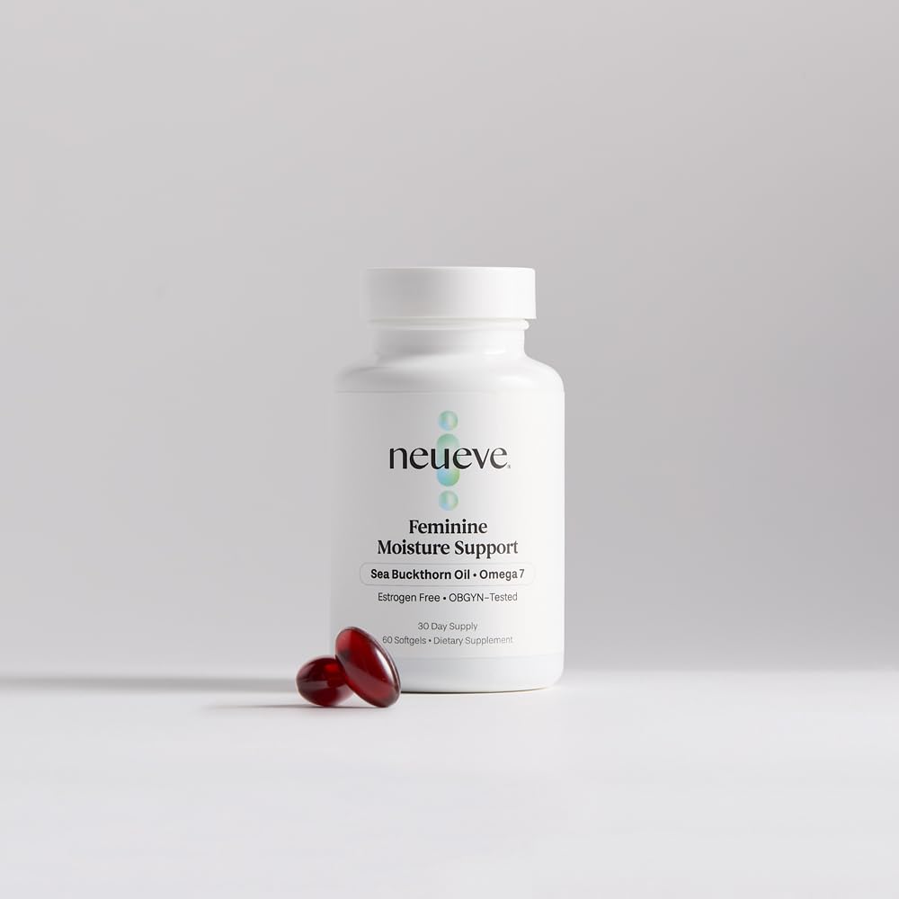 NeuEve feminine moisture softgels in bottle for daily use