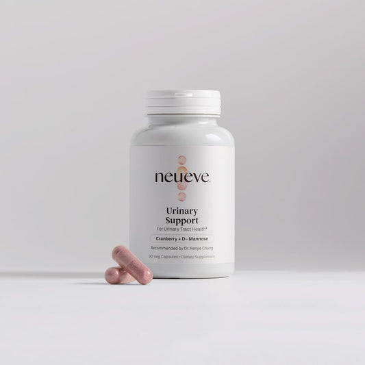 NeuEve Urinary Support bottle with cranberry and D‑Mannose capsules for daily use.