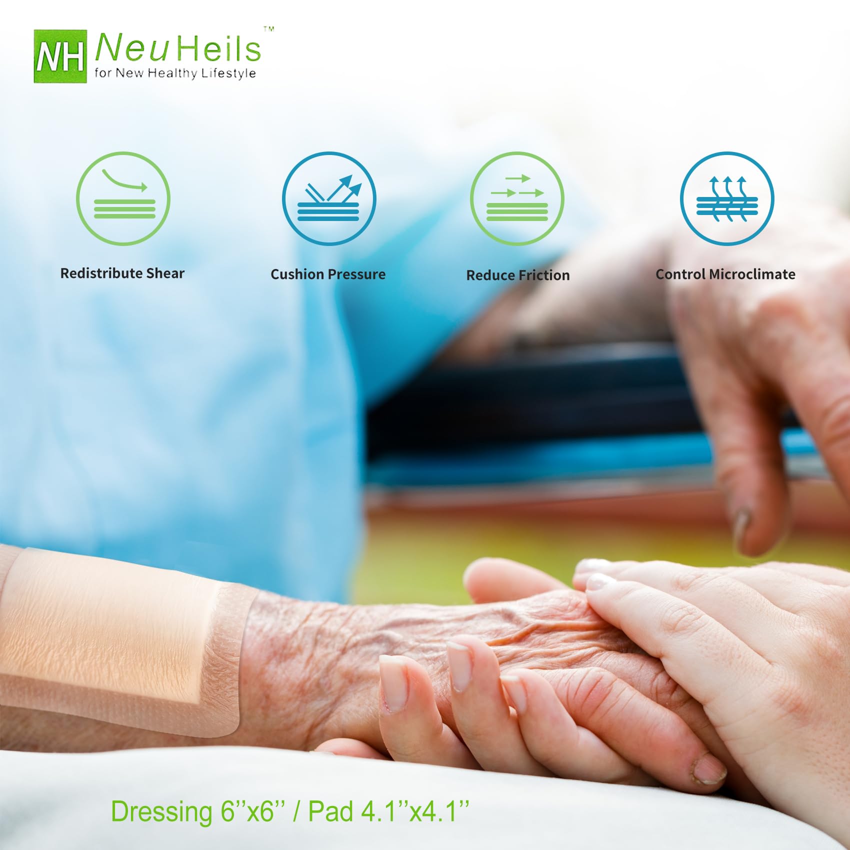 NeuHeils breathable waterproof film protects the wound from dirt.