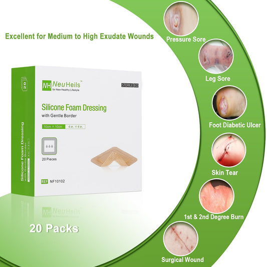 NeuHeils dressing soft border closeup highlights gentle silicone contact