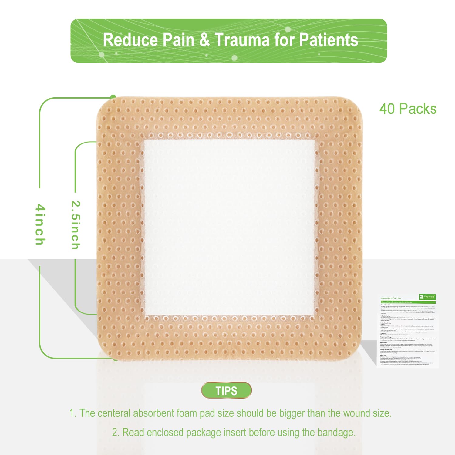 NEUHEILS leg ulcer dressing helps manage moisture with cushion.
