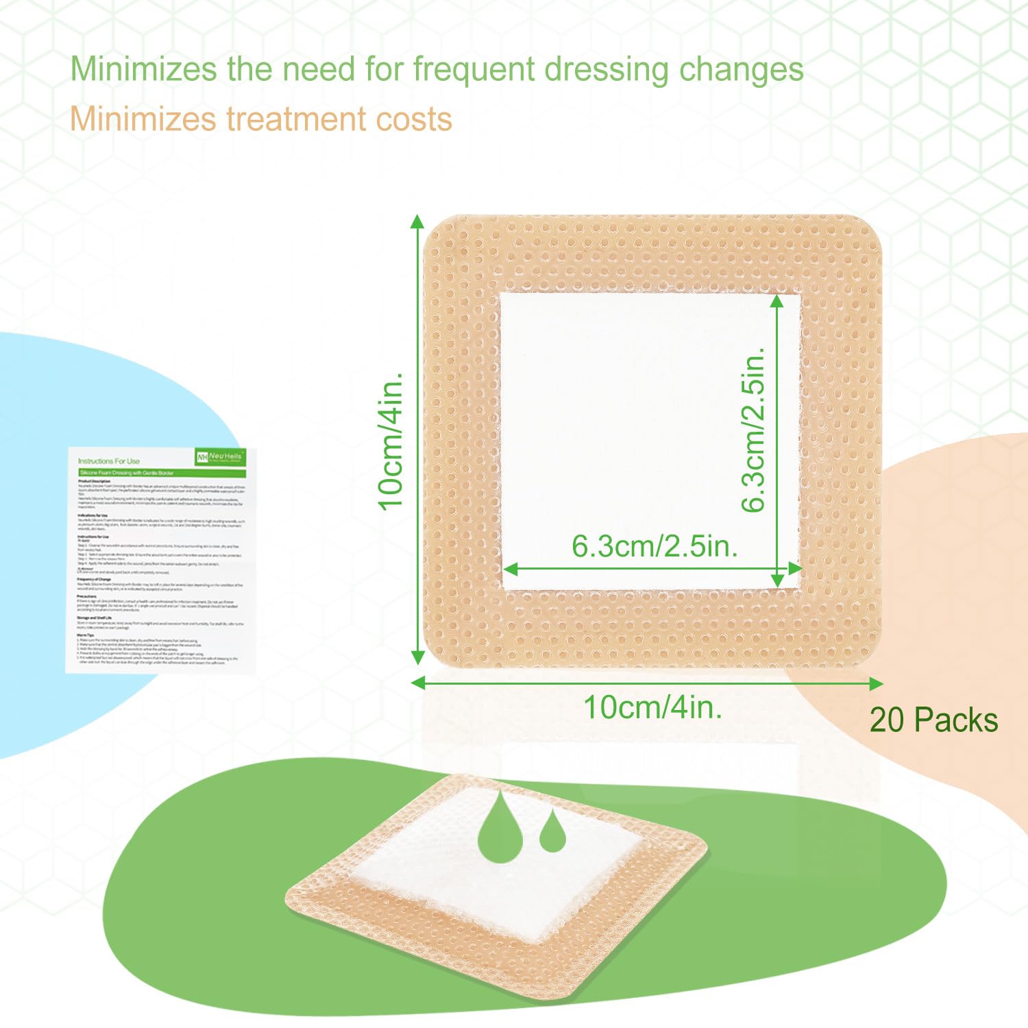 NeuHeils packaging reveals 20 individually wrapped dressings.