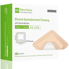 NeuHeils silicone dressing with gentle adhesive close-up for painless changes.