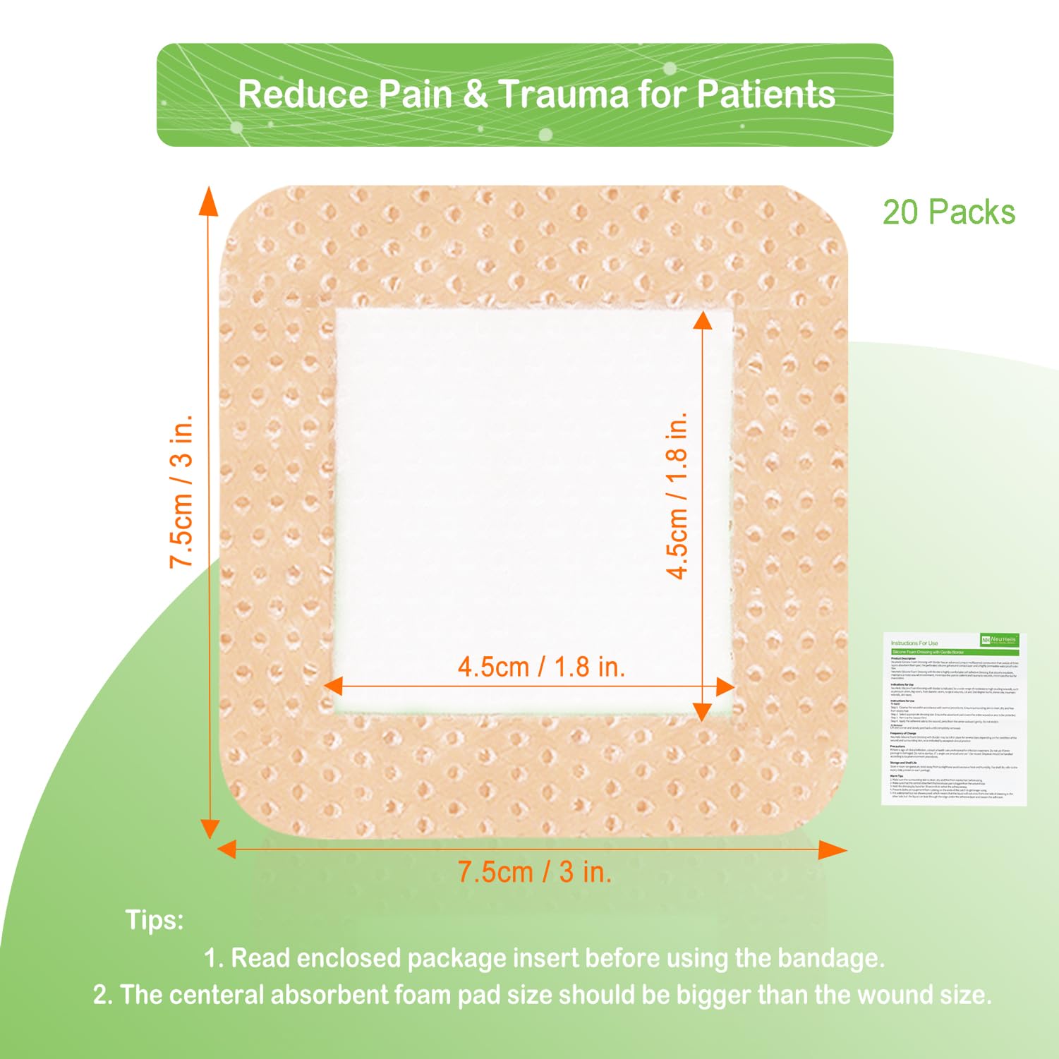 NeuHeils latex-free label indicating skin-friendly wound care.