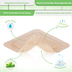 NEUHEILS surgical wound dressing 4x4 secures protection and gentle removal.