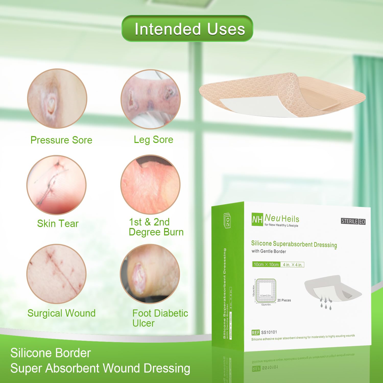 NeuHeils ultrasorb core absorbing high levels of exudate in action.