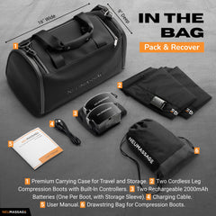 NEUMASSAGE cordless rechargeable battery unit enabling portable recovery anywhere.
