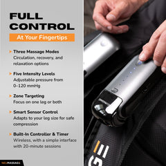 NEUMASSAGE sequential air chambers in action, providing smooth leg compression therapy.