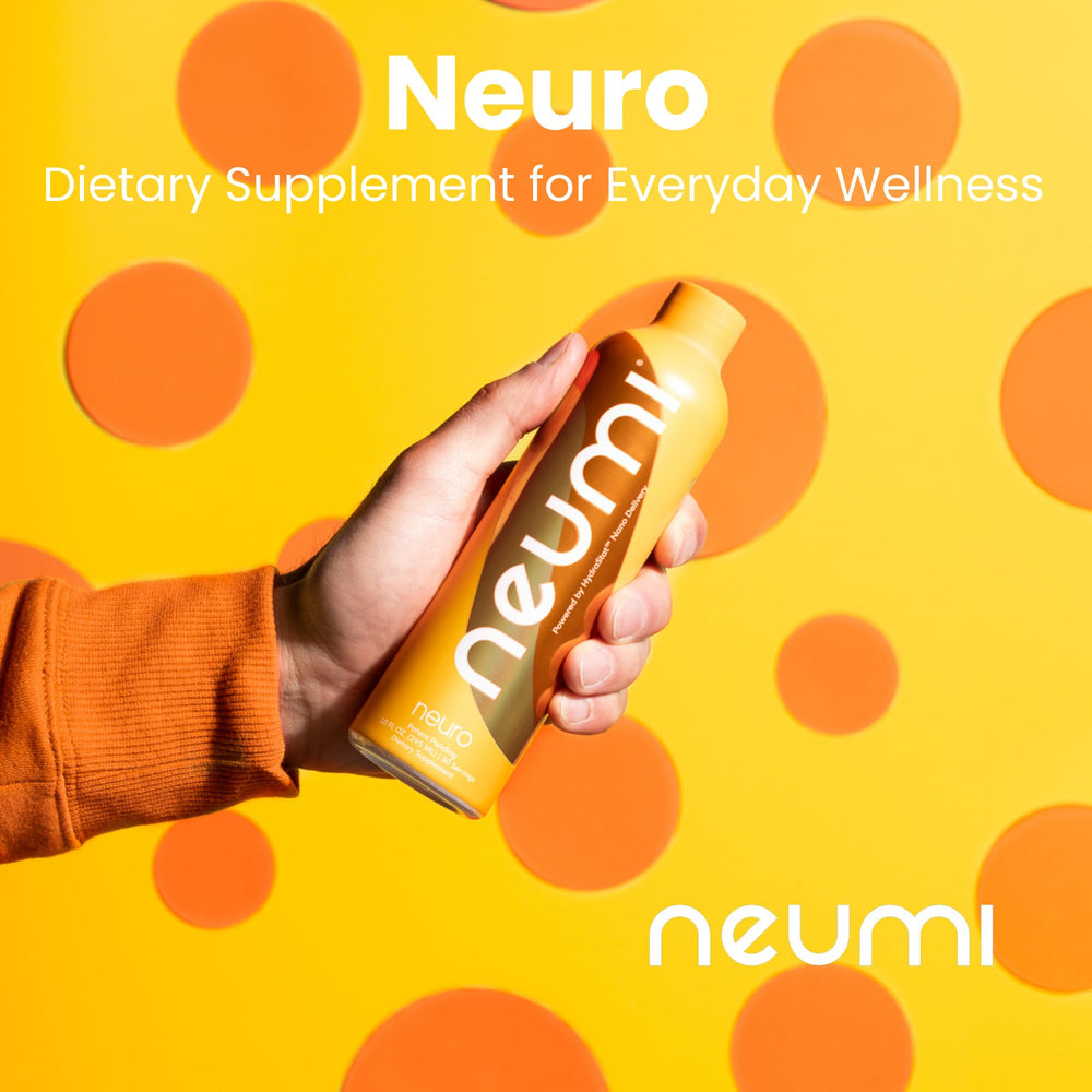 Close-up of Neumi Neuro capsules in bottle, signaling daily cognitive energy.