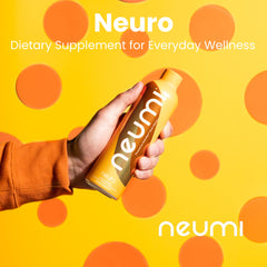 Close-up of Neumi Neuro capsules in bottle, signaling daily cognitive energy.