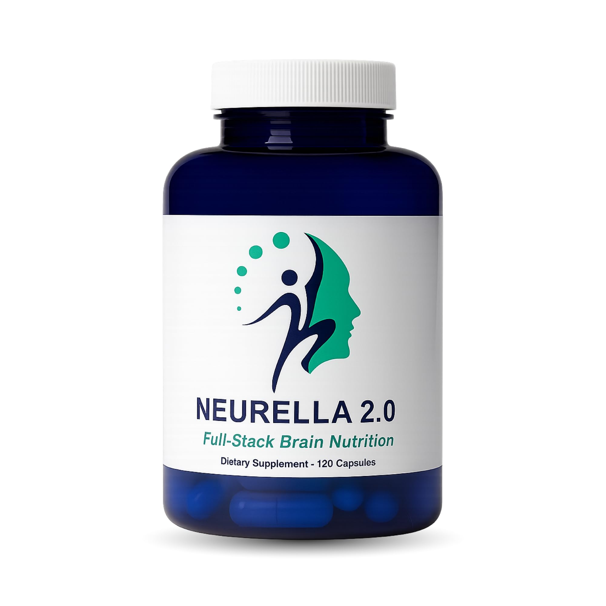 Neurella 2.0 bottle front view for daily cognitive support.