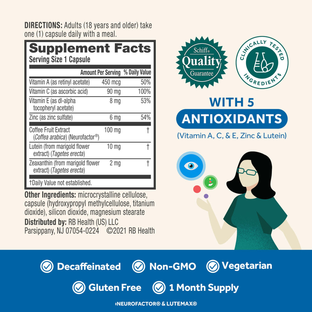 NEURIVA product label showing ingredients for eye health and focus.