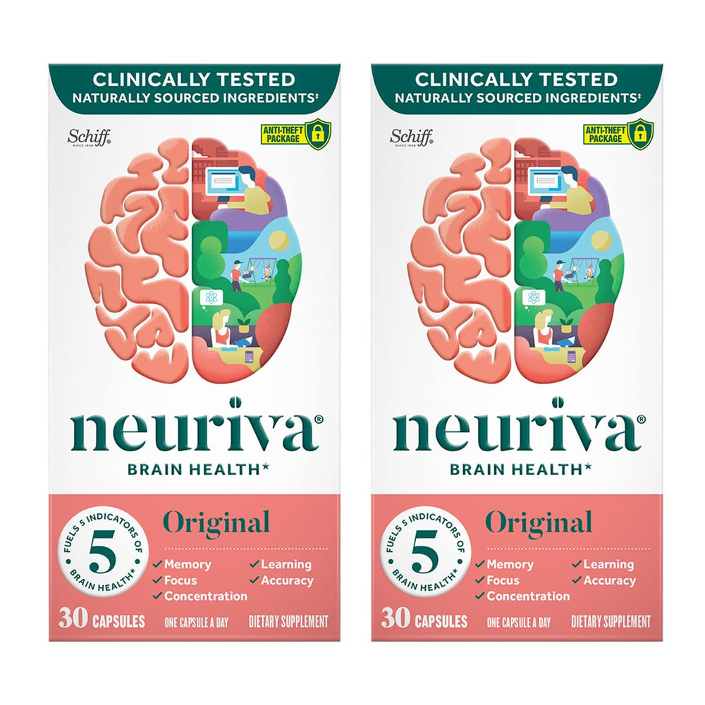 Neuriva Original bottle closeup showing the label for focus and memory support.