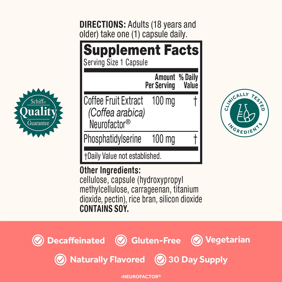 Neuriva Original bottle with label highlight BDNF-related benefits.