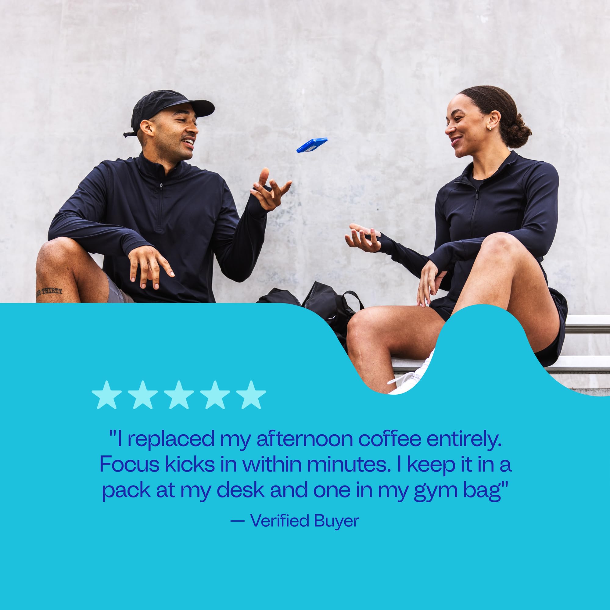Neuro Energy & Focus Gum pack in hand provides portable energy.