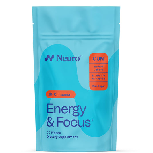 Neuro Energy Focus Gum packaging front for on-the-go energy