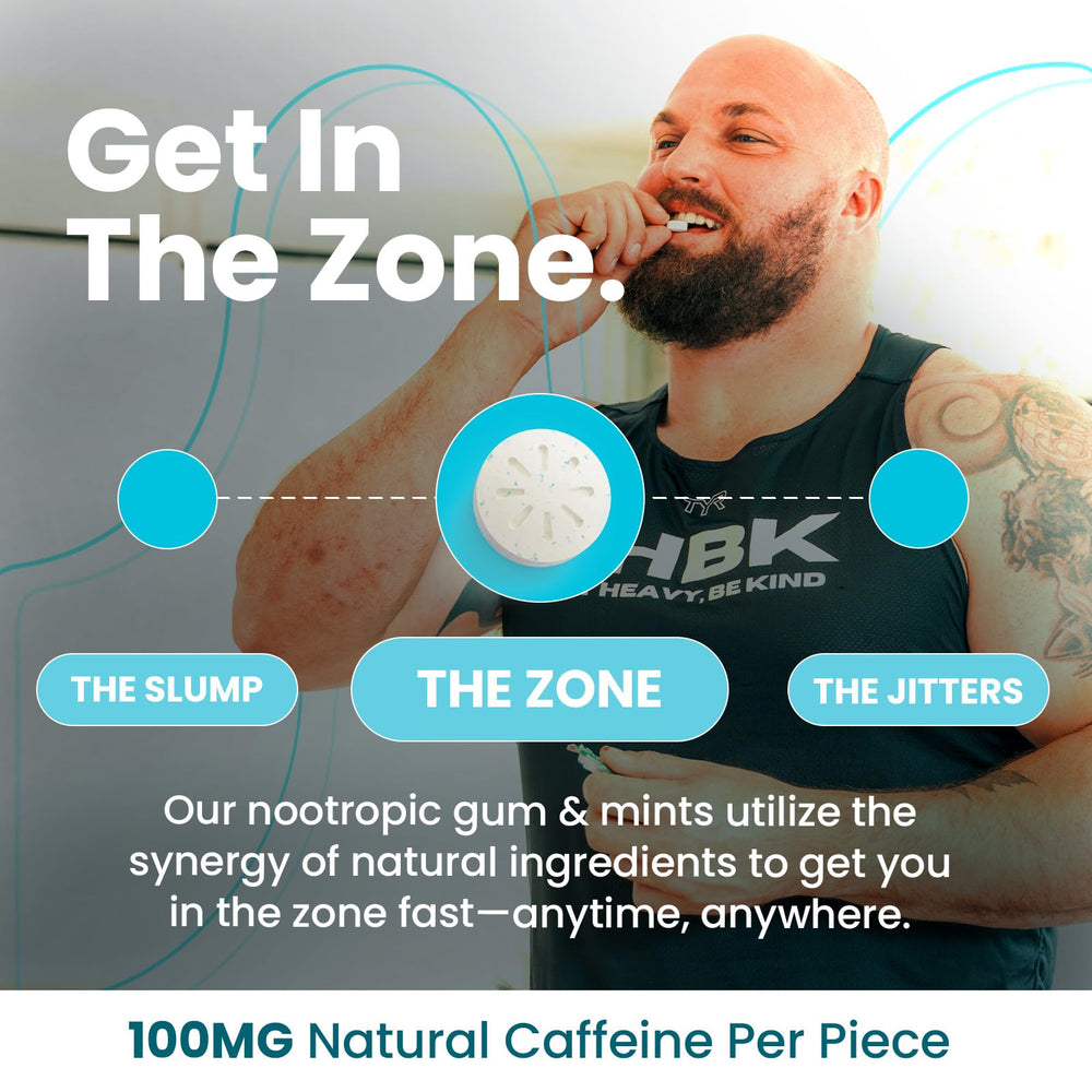Neuro Energy & Focus Gum peppermint slice for on-the-go focus