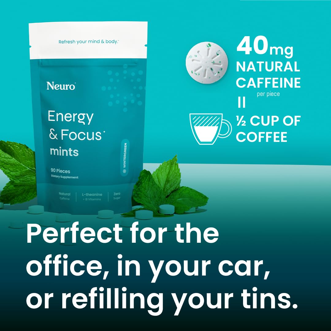 Active athlete uses Neuro Energy & Focus Mints mid-workout for quick mental edge.