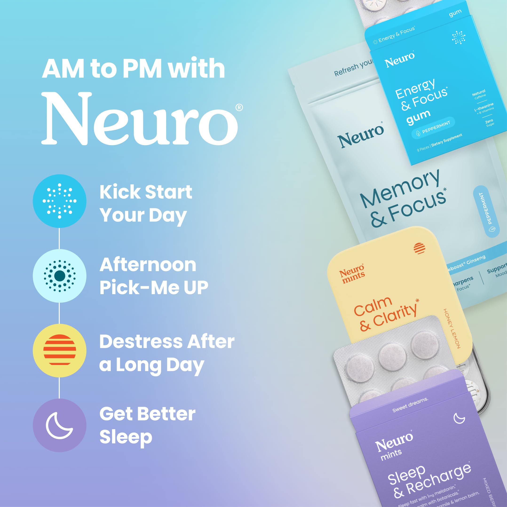 Pocket-ready Neuro mints in use for study or workout focus.