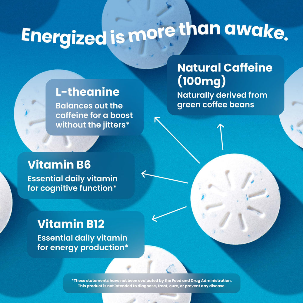 Neuro Energy & Focus Mints back panel highlights 72-count supply and vegan status.