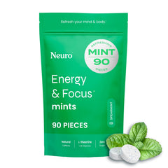 Neuro Energy & Focus Mints pack front for clean, sugar-free energy