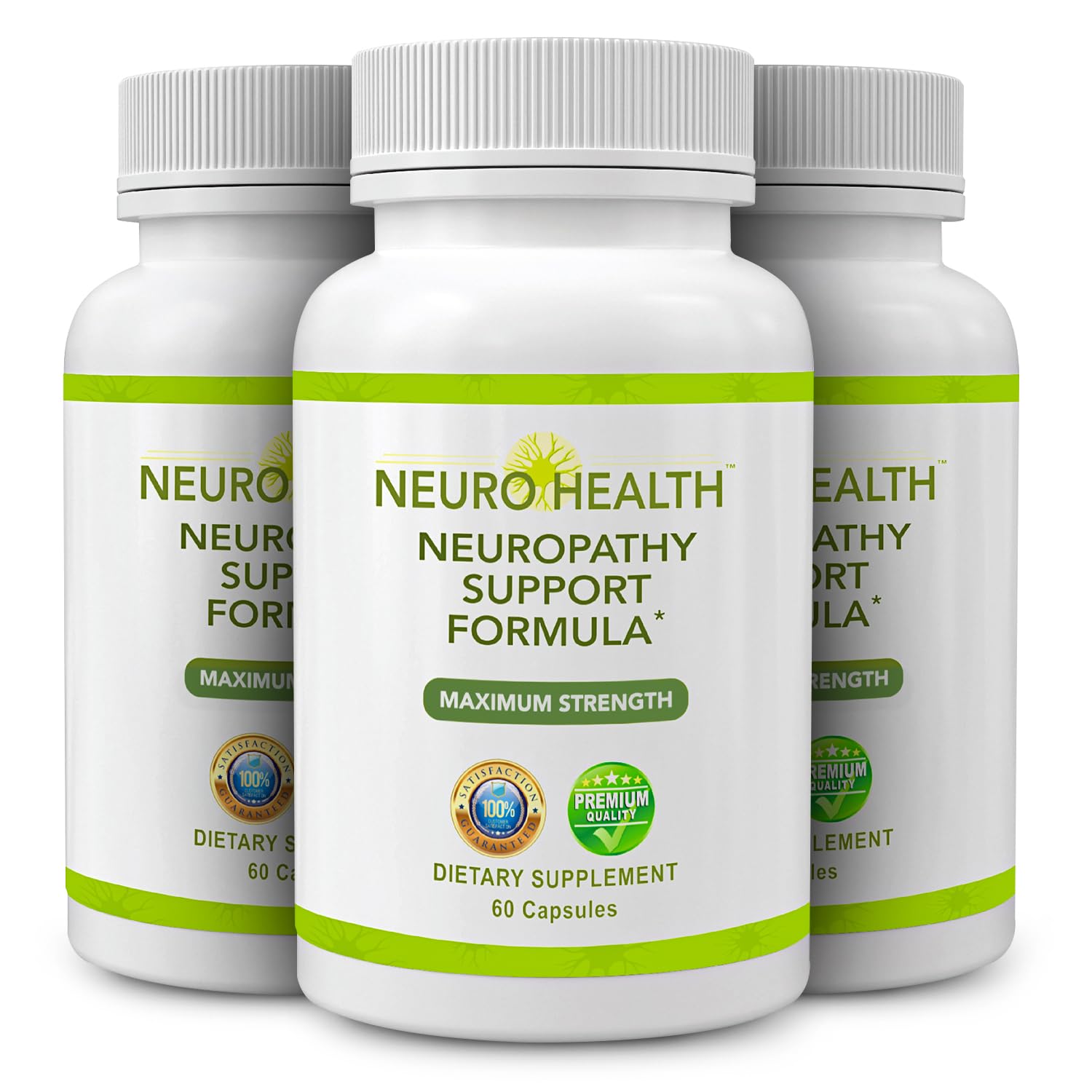 Neuro Health bottle front shows the Nerve Support Formula for daily comfort