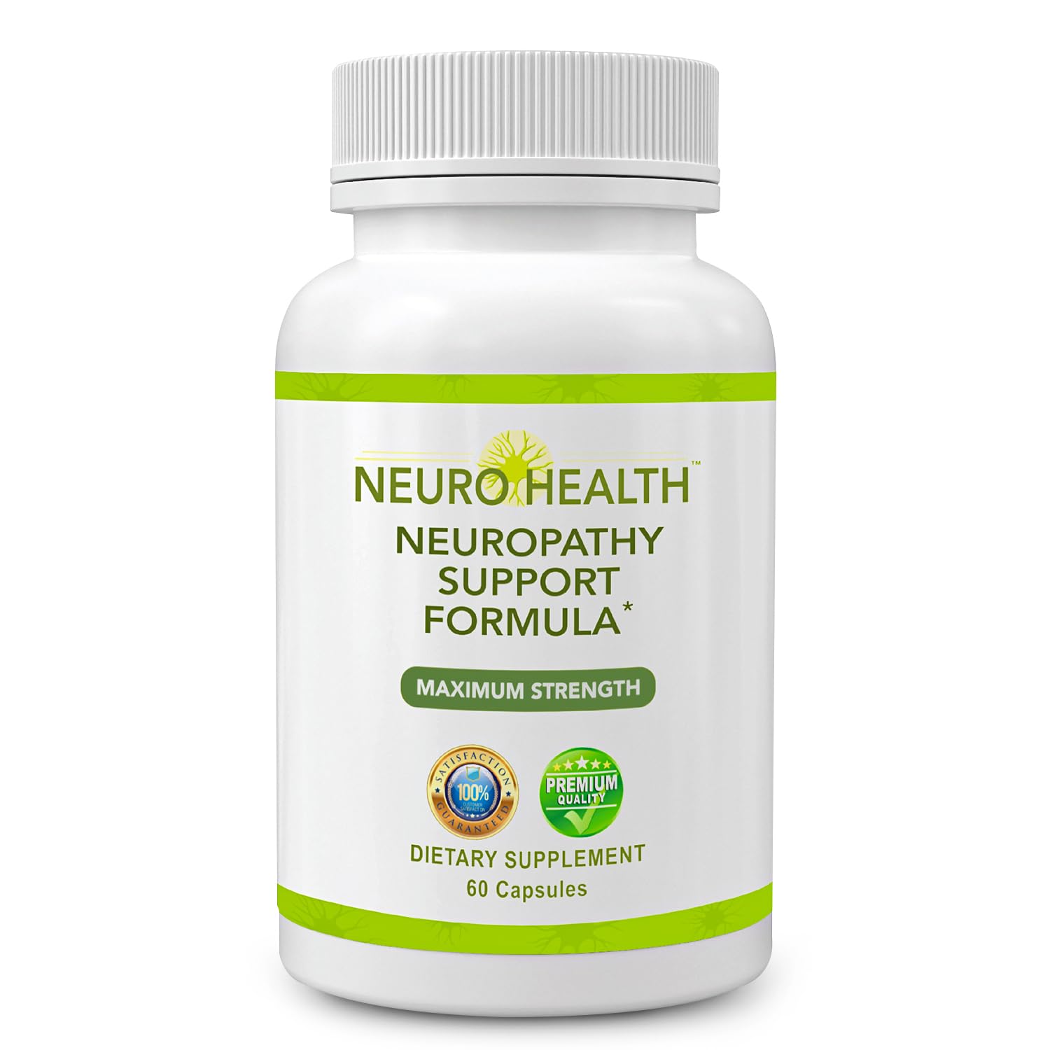 Neuro Health Nerve Support Formula bottle front showcases trusted brand for nerve comfort.