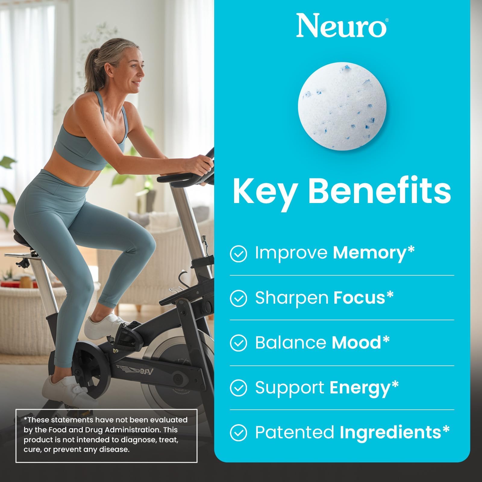 Neuro Memory & Focus Gum peppermint-flavor aroma for refreshing taste.