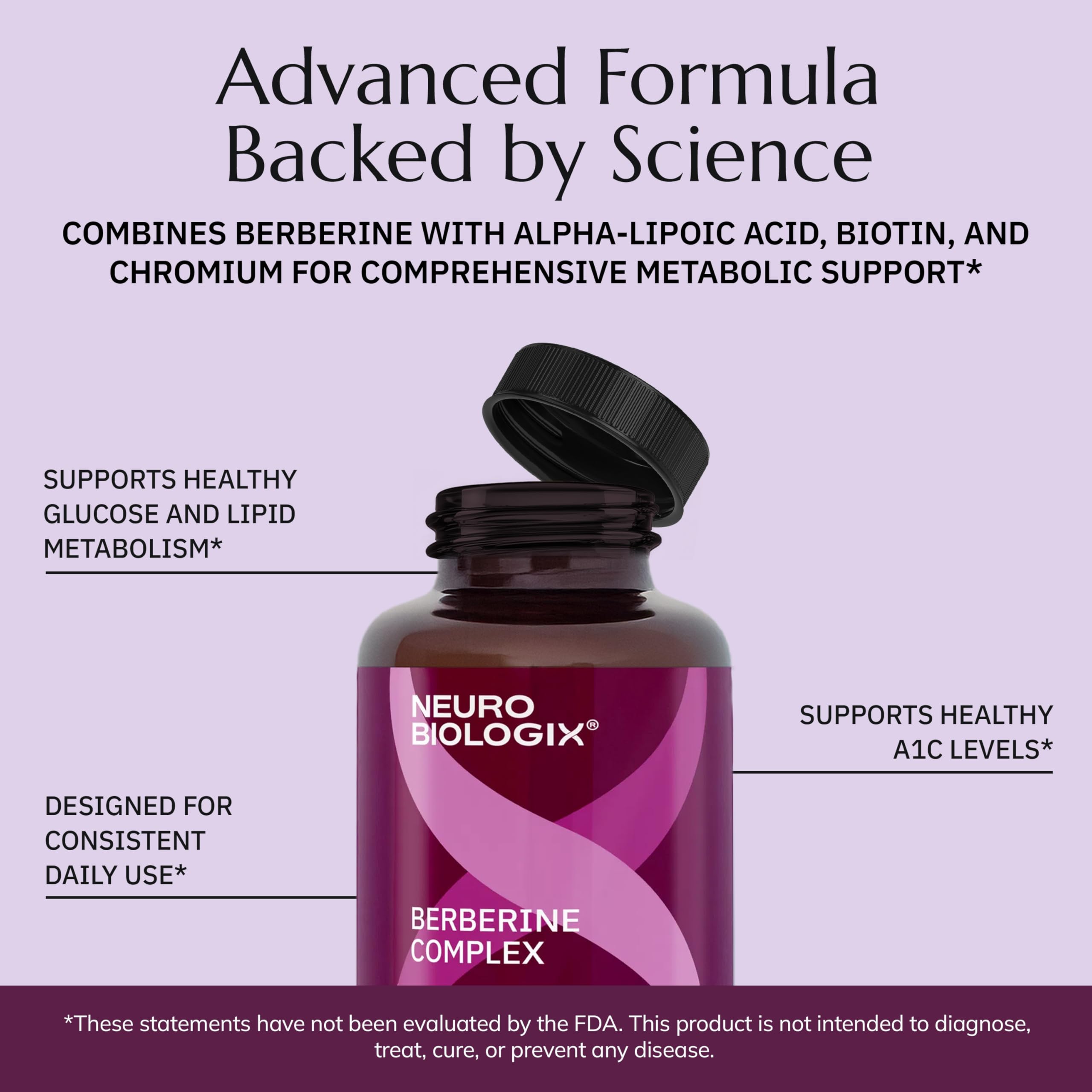 Neurobiologix Berberine Complex capsules beside a balanced breakfast