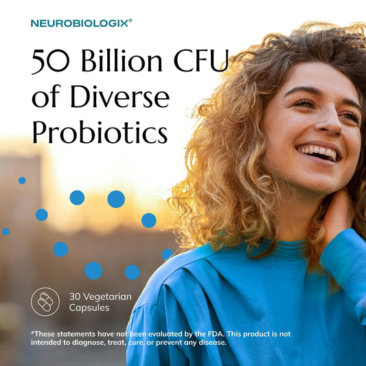 Neurobiologix Biotic Supreme 50 bottle back details ingredients and dosage for routine use.