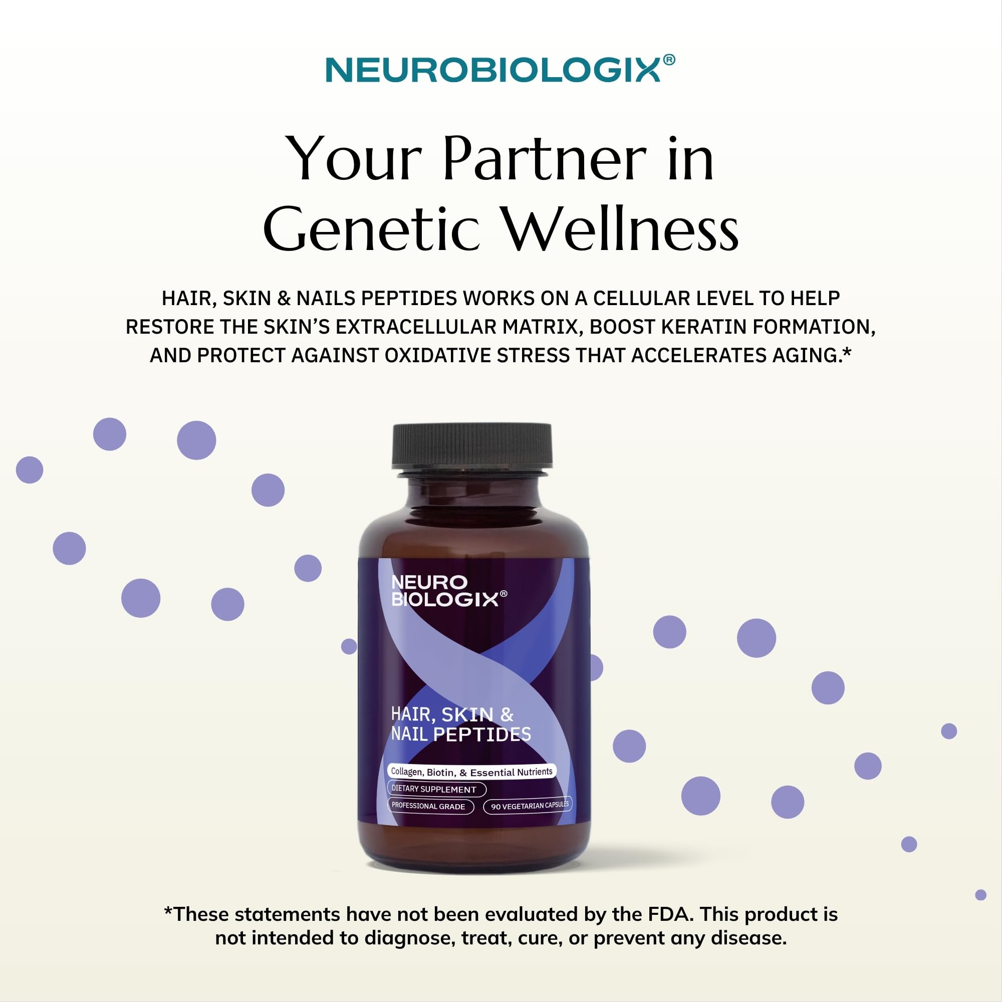 Neurobiologix bottle and capsules in a bathroom vanity setting.