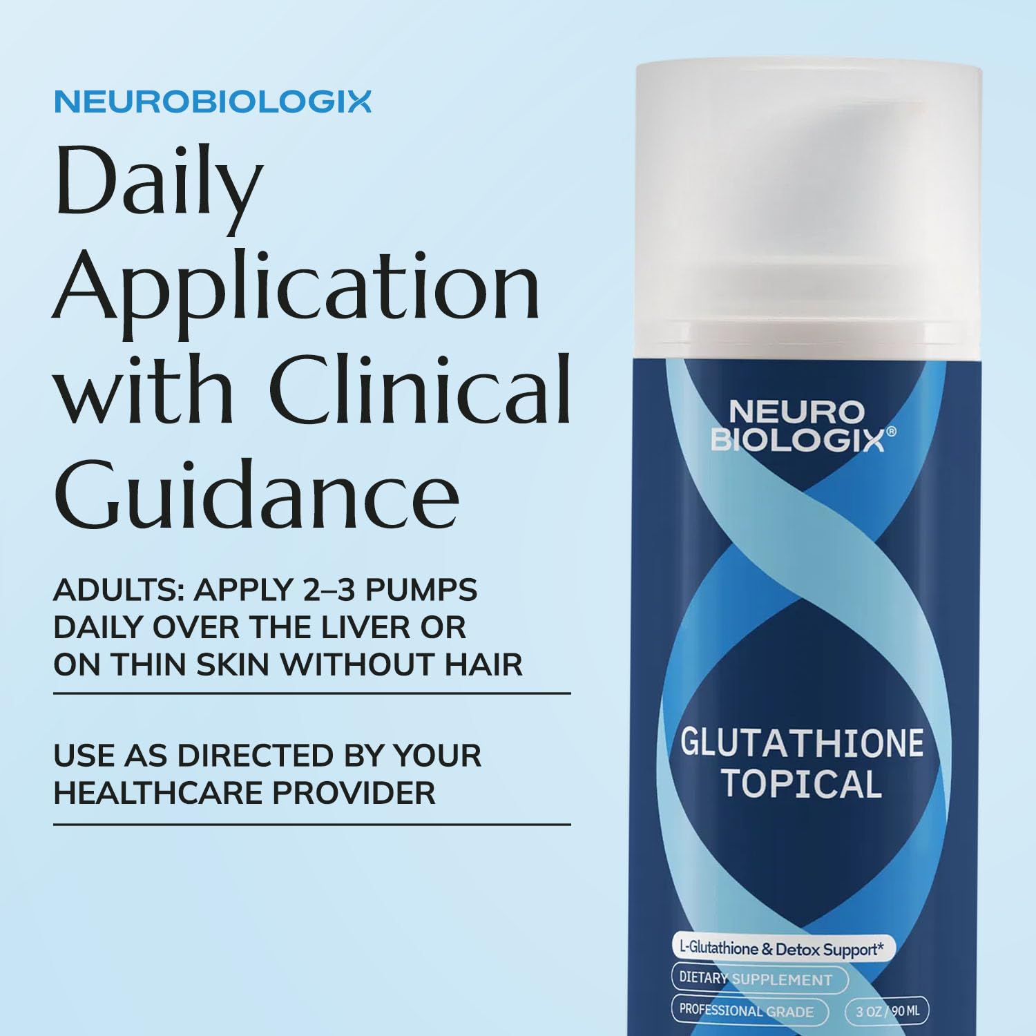 Neurobiologix Glutathione Topical Cream oil blend droplets on skin