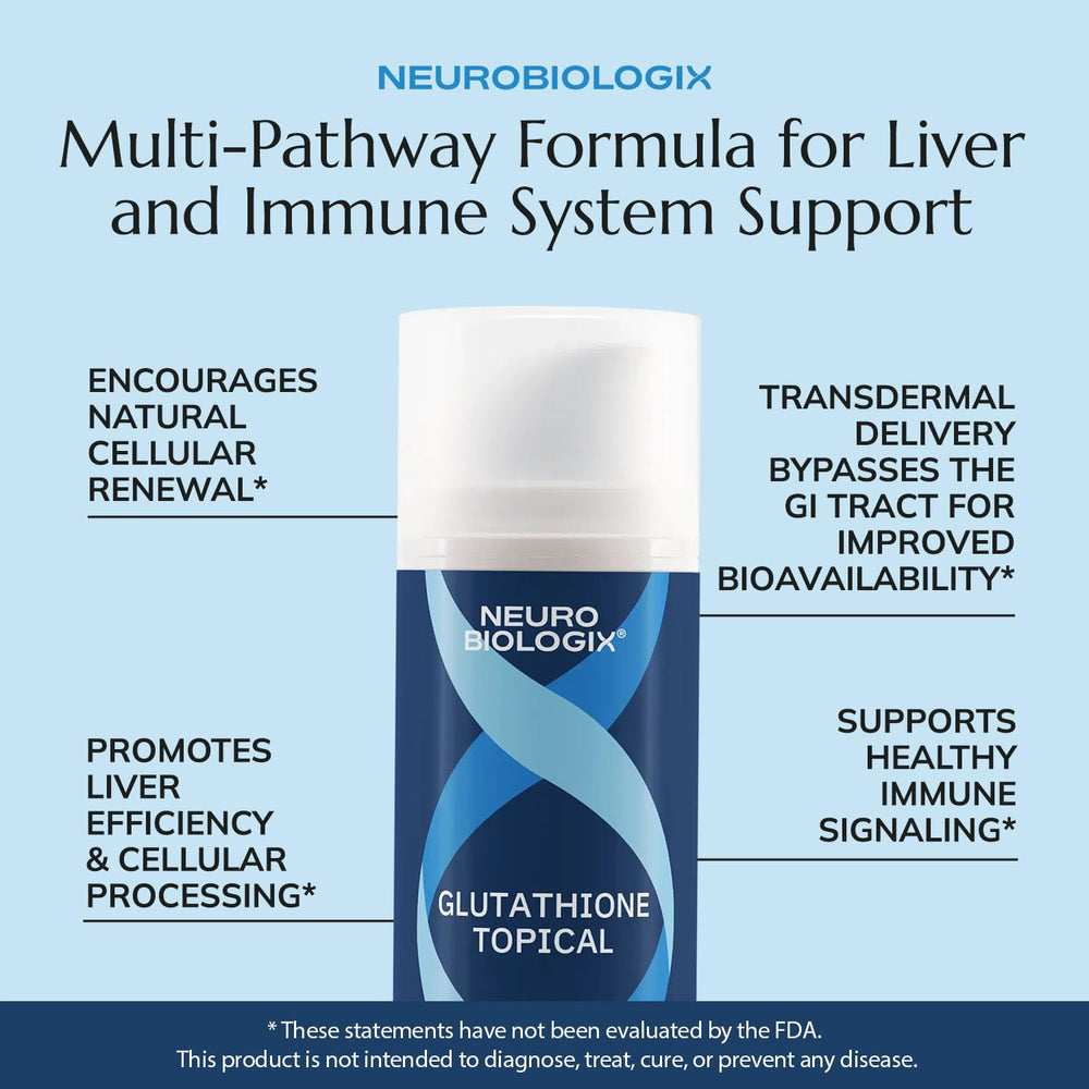 Neurobiologix Glutathione Topical Cream texture reveals lightweight, non-greasy finish