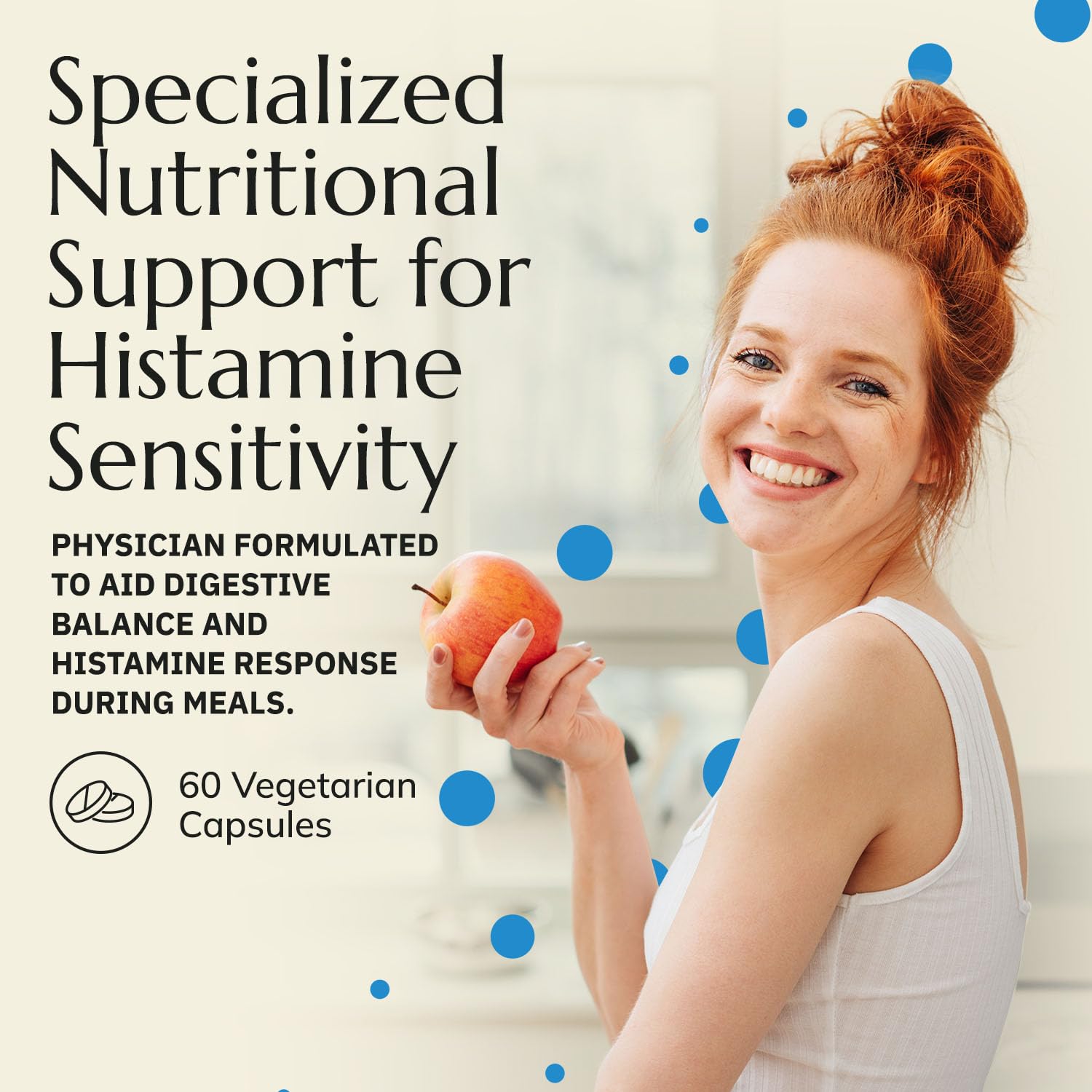 Ingredients graphic for Neurobiologix Gut Histamine Support including vitamin C and NAC