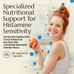 Ingredients graphic for Neurobiologix Gut Histamine Support including vitamin C and NAC