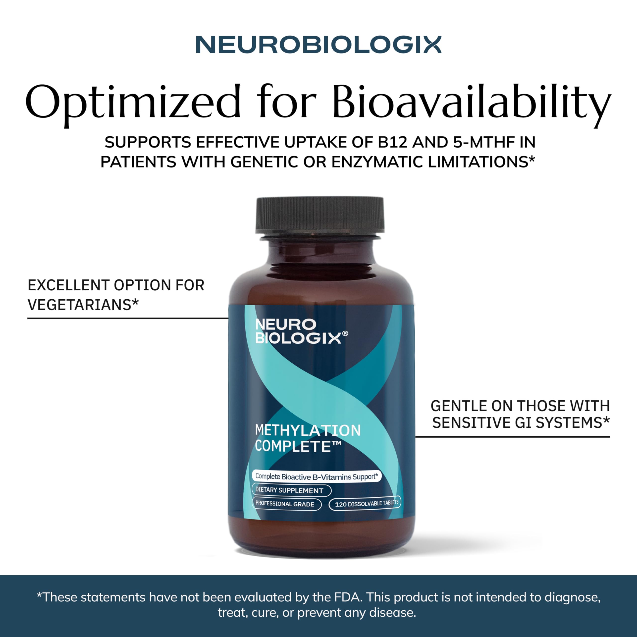 Neurobiologix Methylation Complete gluten-free label on packaging.