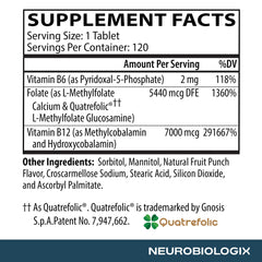 Neurobiologix Methylation Complete dissolving tablet in the mouth for quick absorption.