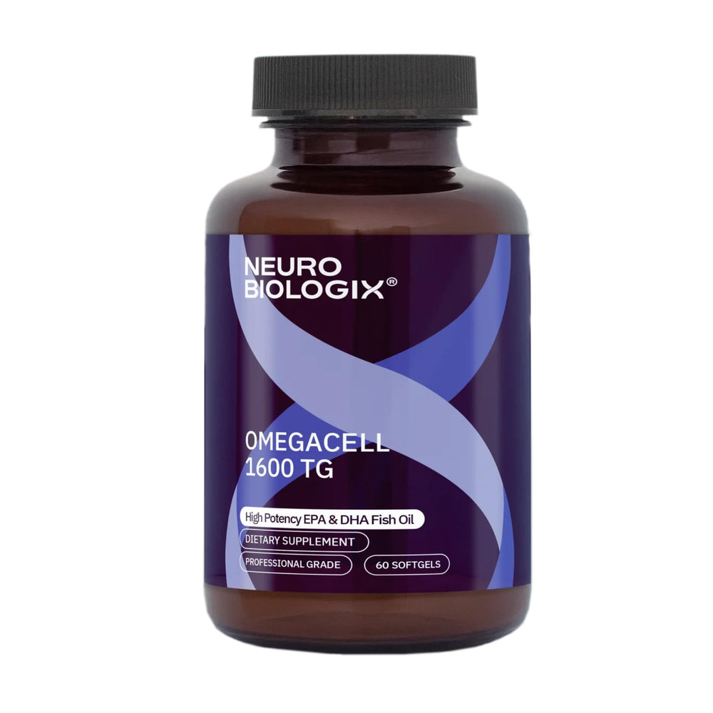 Neurobiologix OmegaCell 1600 TG bottle—softgels for daily omega-3 support