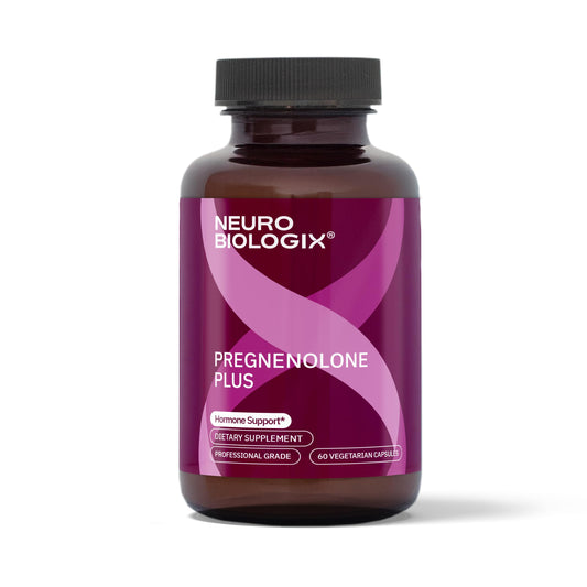Neurobiologix Pregnenolone Plus bottle resting for daily hormone support