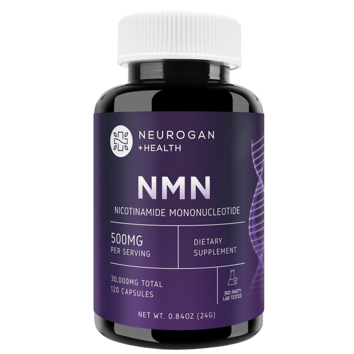 Neurogan Beta NMN bottle front showing packaging for daily energy support