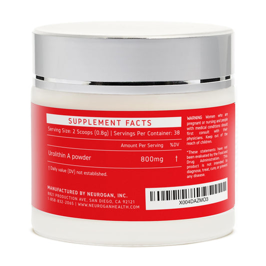 Neurogan Urolithin A Powder scoop ready to mix for convenient daily wellness.