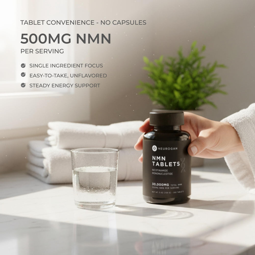 Neurogan NMN packaging box communicates quality and testing.
