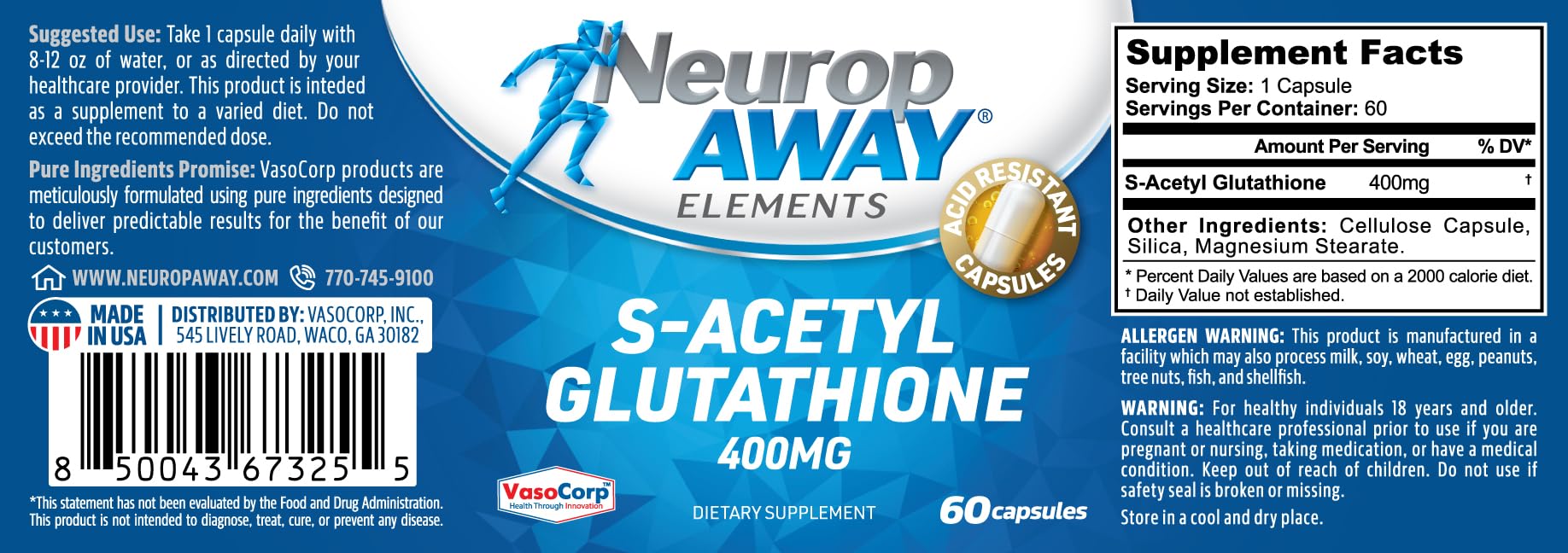 NeuropAWAY Elements bottle resting on wood surface for premium feel.