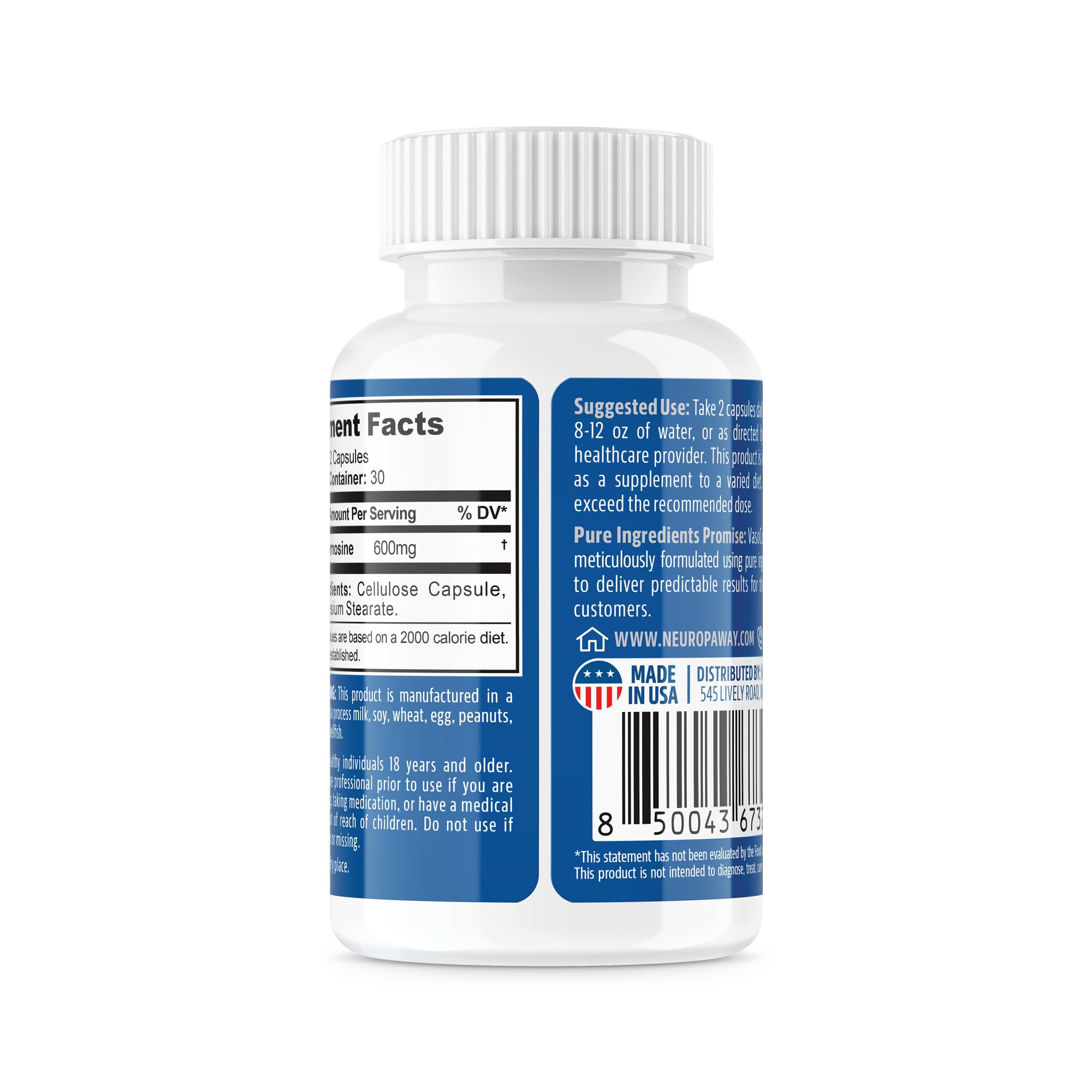 NeuropAWAY Elements label detail highlighting quality and safeguards.