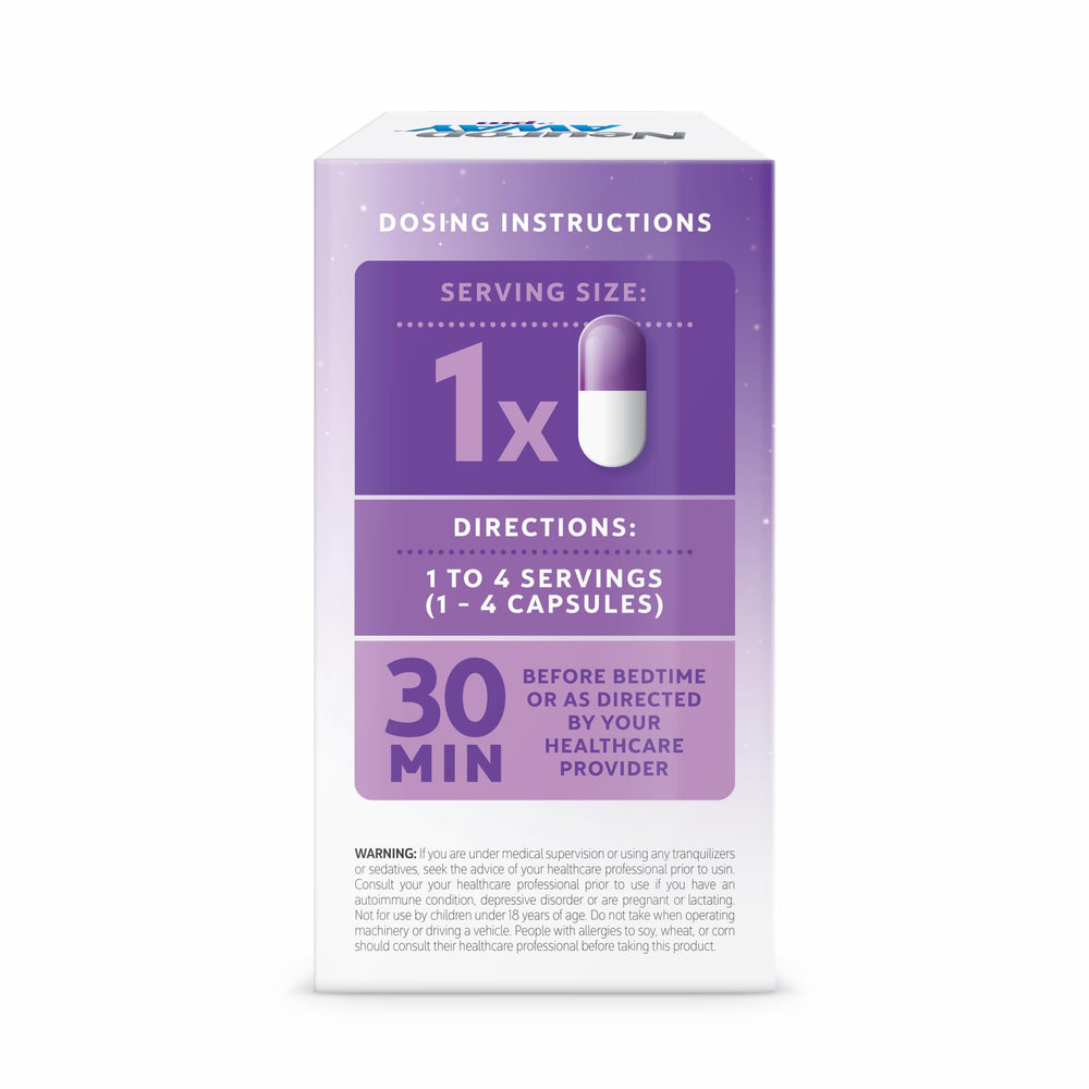 NeuropAWAY ingredient blend ta urine melatonin close-up emphasizing sleep-friendly support.