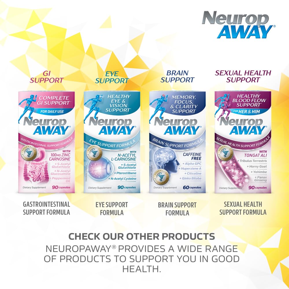 NeuropAWAY sugar-free label emphasizing convenient supplementation