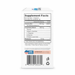 NeuropAWAY Nerve Support PM capsules close-up highlights convenient nightly use.