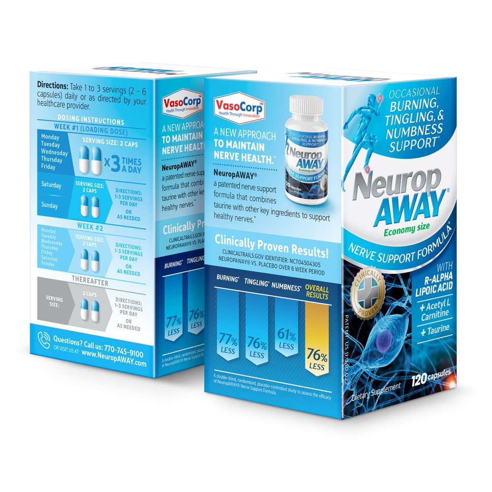 NeuropAWAY packaging outdoors showing a travel-friendly bottle for convenience