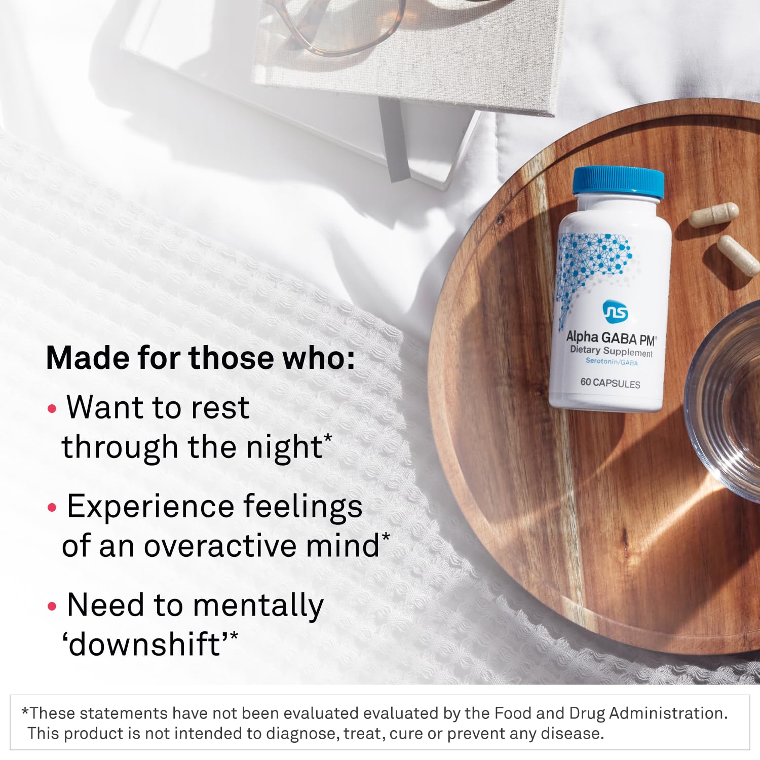 Bottle close-up highlighting calming botanicals for sleep support