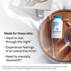 Bottle close-up highlighting calming botanicals for sleep support